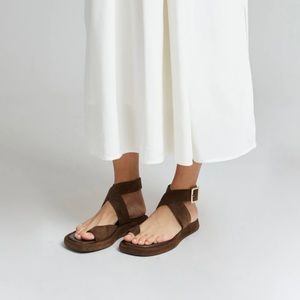 Gia/Rosie Huntington Whitely collaboration flat sandals. New in box with dustbag